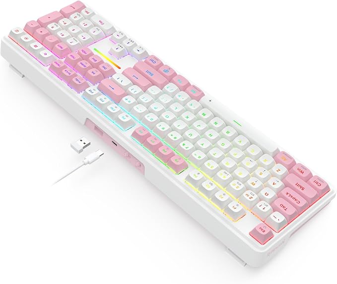 Redragon K745 PRO Wireless 108-Key Gasket RGB Gaming Keyboard, 4 Hotkeys | Extra Shortcut Keys, 0-Delay Tri-Mode, Cushioned Noise Dampening for Creamy Thocky Sound, Unfaded PBT Keycaps, PRO Software - Image 8