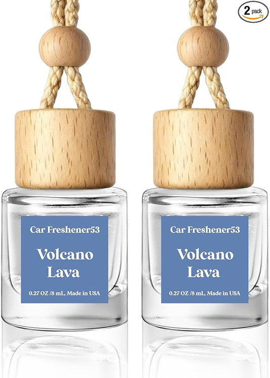 HoogaLife Car Air Freshener Diffuser 2 Pack Hanging Air Freshener Diffuser - VoIeano Lava Fragrance Oil Air D iffuser for Car, 45+ Days Long Lasting Fragrance Made in USA (V53) by HoogaLife