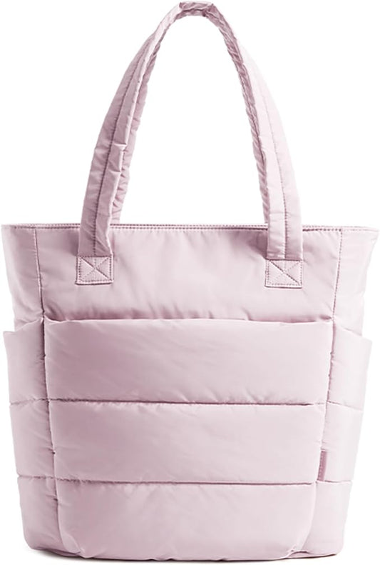 BAGSMART Tote Bag for Women, Lightweight Puffy Tote Bag with Compartments Shoulder Bag Handbag for Travel, Work, Gym | Lightweight by BAGSMART