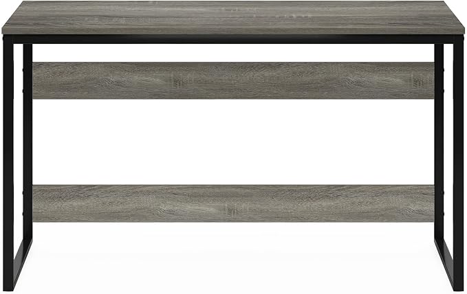 Furinno Moretti Computer Desk, Gaming Desk with Metal Frame, Office Desk, 52" Width, for Home Office, Gaming, Study, Grey Oak - Image 6