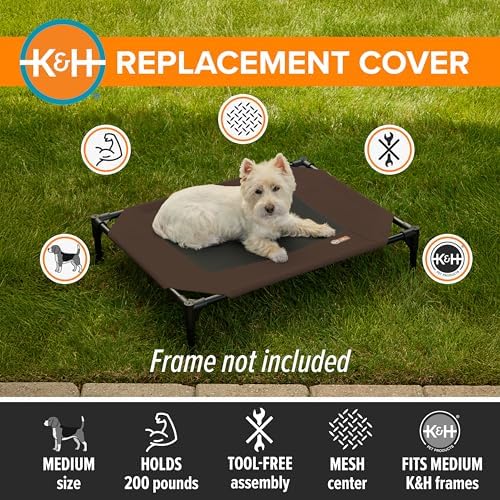 K&H PET PRODUCTS Original Pet Cot Replacement Cover (Cot Sold Separately) - Chocolate/Black Mesh, Medium 25 X 32 Inches - Image 3