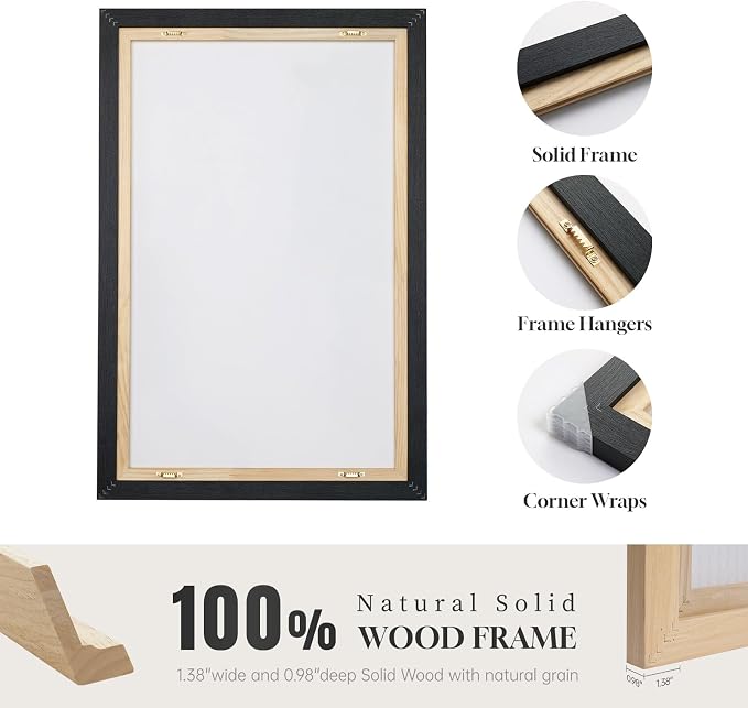 Large Framed Black and White Grey Abstract Wall Art for Living Room, 3 Piece Modern Canvas Prints Paintings Artwork for Walls, Minimalist Abstract Pictures for Hallway, Office Wall Decor 24x36 Inch - Image 7