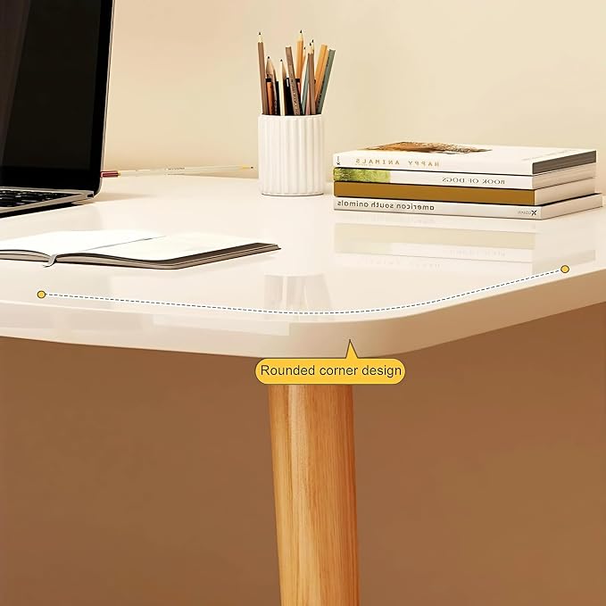 Modern White Wooden Computer Table, 40" L x 20" W x 30" H inches – Durable and Stylish Desk for Home Office, Bedroom, or Study - Image 10