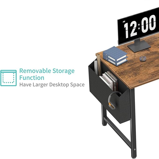Lufeiya L Shaped Computer Desk with Power Outlet Shelves, 47 Inch Corner Desk for Home Office Bedroom, L-Shaped Study Writing Working PC Desks, Rustic Brown - Image 7