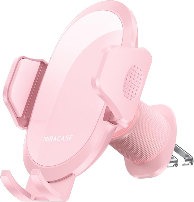 Miracase Phone Holders for Your Car with Metal Hook Clip, Cell Phone Mounts Air Vent Cell Phone Stand Car Mount, Universal Automobile Cradle Fit for iPhone Android and All Smartphones (Pink) - Image 7