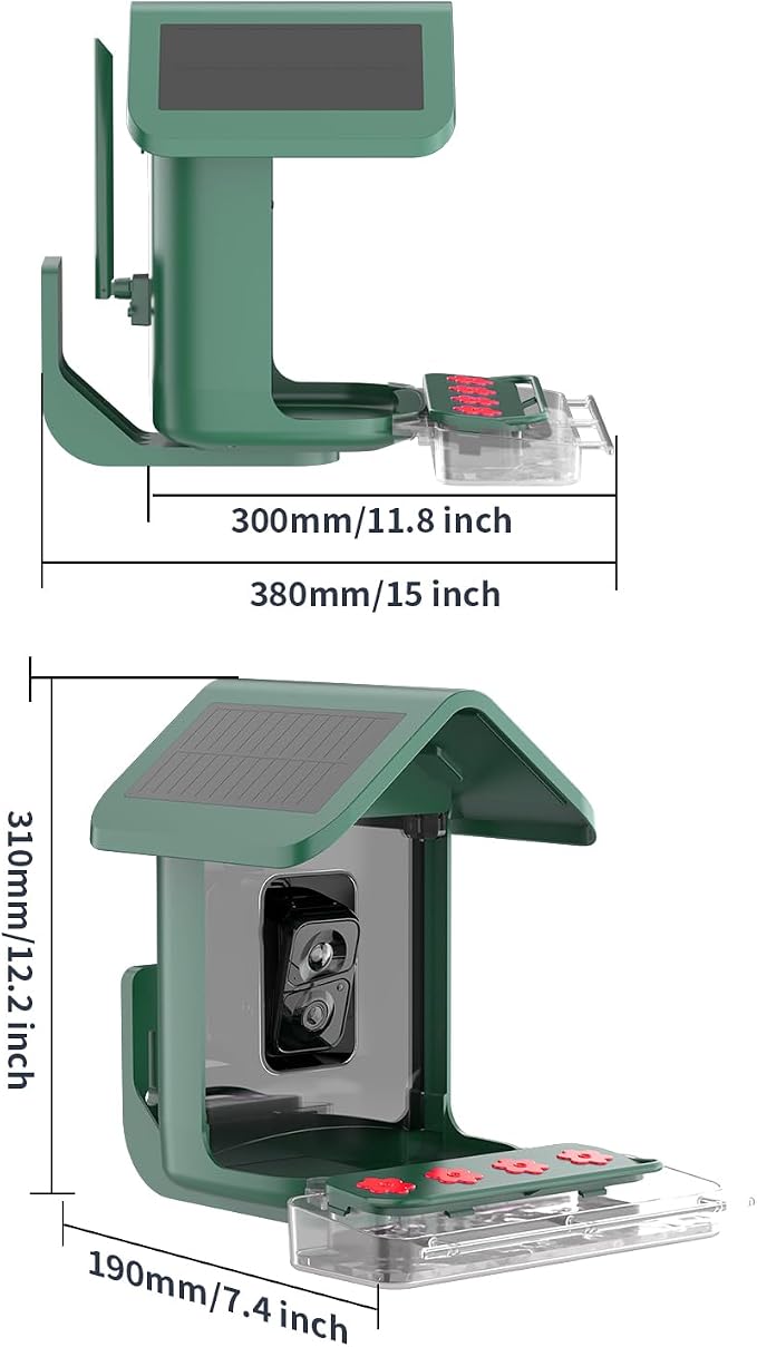 Bird Feeder with Camera Solar Powered: Smart Hummingbird Feeder for Backyard Tree - 2K Live AI Identify Auto Capture Bird Video - WiFi Bird Watching Feeders Gift for Mom Dad - Image 9