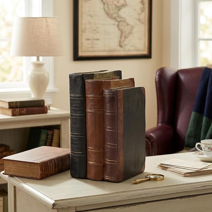 Guichifun Decorative Books Home Decor Clearance - Resin Retro Classical Fake Books Faux Books Decoration Fall Decor Gifts for Men Coffee Table Shelf Decor for Living Room Decor 5.5 * 4.5 * 7.5 Inch - Image 3
