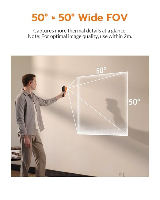 GT16S Thermal Imaging Camera with Smart AI Scene Detection, Thermometer Mode, 240×240 UIRA-IR Resolution, -4°F-1202°F Temp Alarm, 11h Runtime, Infrared Camera for HVAC Home Inspection - Image 9