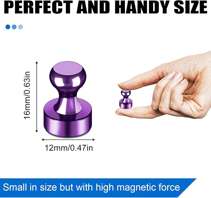 LOVIMAG Fridge Magnets 20Pcs, Magnet for Refrigerator Whiteboard, Purple | Small Strong Neodymium Metal Cute Push Pin for Classroom, Kitchen, Accessories Decorative, Office, Calendar - Image 3