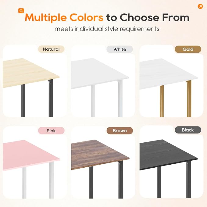 PayLessHere | 32 Inch Computer Desk | Brown | Sturdy Office Desk | Metal Frame, Adjustable Feet | Water-Resistant, Scratchproof Surface | Writing Table for Home Office or Study | Pack of 1 - Image 7