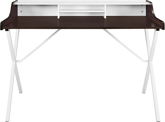 Modway Bin Contemporary Modern Writing Desk With Storage Cubbies in Cherry - Image 4
