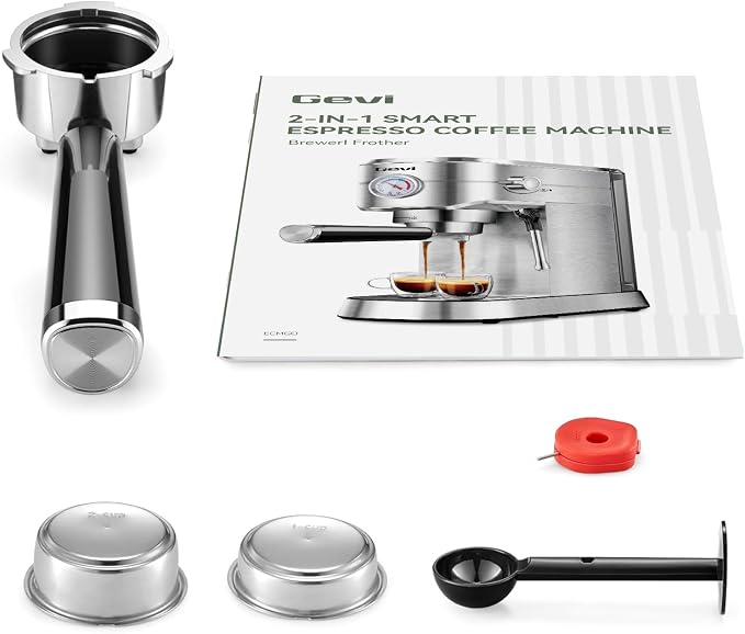 Gevi 20 Bar Compact Espresso Machine for Home,Latte、Cappuccino Coffee Maker | Removable Water Tank; Include Necessary Accessories; Can Make Americanos; Easy to Clean and Maintain; with Milk Frother; - Image 9