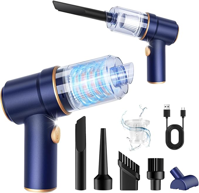 KMM Handheld Car Vacuum Cleaner, 9000Pa Vacuum Cleaner and Air Duster, 120W High Power Hand Held Vacuum with LED Light and Multi-Nozzles for Car, Home, Office, Pet by KMM