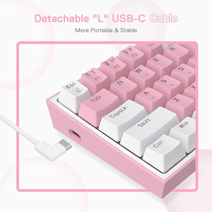 Redragon K617 Wired 60% Compact Hot-Swap RGB Gaming Mechanical Keyboard | 61 Keys Design for More Room to Aim, Swap-Ready Socket for Mod, Vibrant 20-Mode Lighting Hype Vibing, Pro Software Supported - Image 7