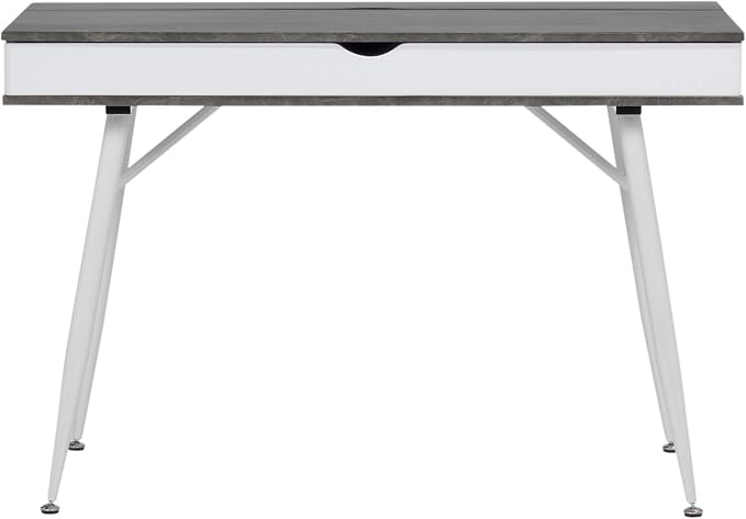 Calico Designs 51252 Alcove Modern Large Split Drawer in White/Cement Gray Desk with Storage - Image 5