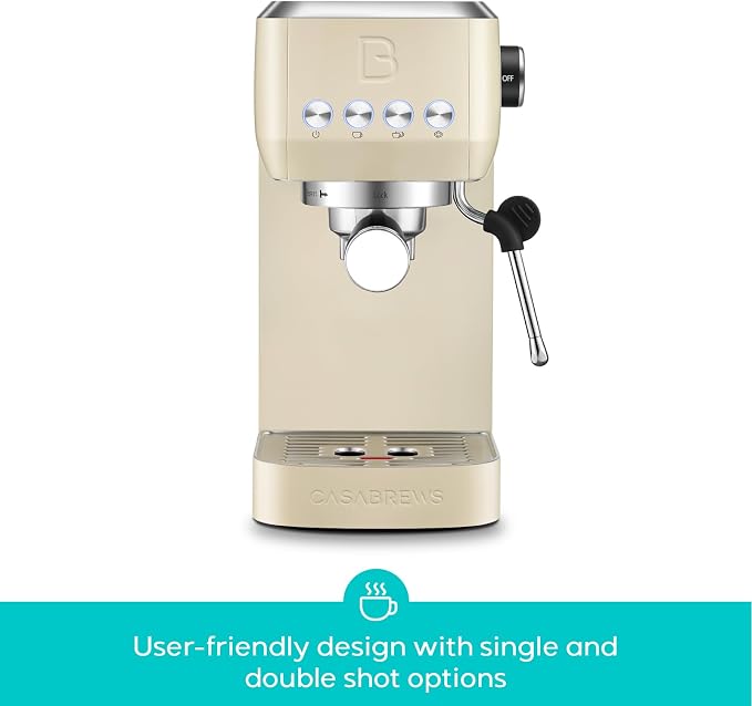 CASABREWS 3700 Essential Espresso Machine, Stainless Steel Espresso Maker | 20-Bar Italian Pump, Powerful Steam Wand, 43.9oz Removable Water Tank, Compact Espresso Maker for Home, Cappuccino & Latte - Image 2