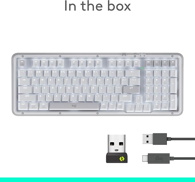 Logitech Alto Keys K98M Wireless Mechanical Gasket Keyboard - Off White | Customizable, clicky, vibration absorbing gasket, white backlit keys, Bluetooth, USB-C charging, for PC, Mac, Laptops - Image 9