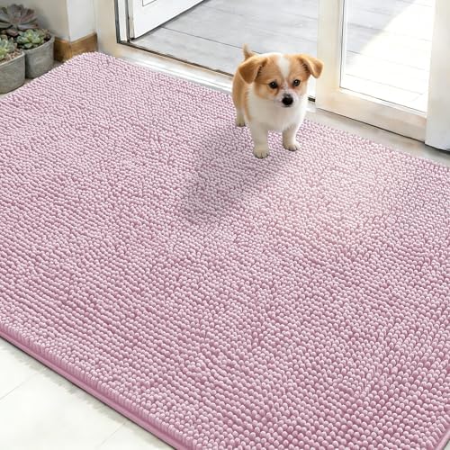 OLANLY Dog Door Mat for Muddy Paws 48x30, Super Absorbent Chenille Mud Mat by OLANLY