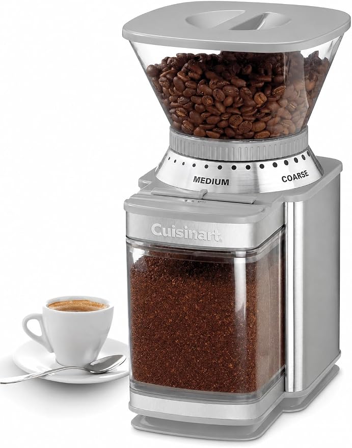 Cuisinart Coffee Grinder, Electric One-Touch Automatic Burr Coffee Grinder with 18-Position Grind Selector, Cup Size Selector for 4 – 18 Cups, Cool Gray Stainless Steel by Cuisinart