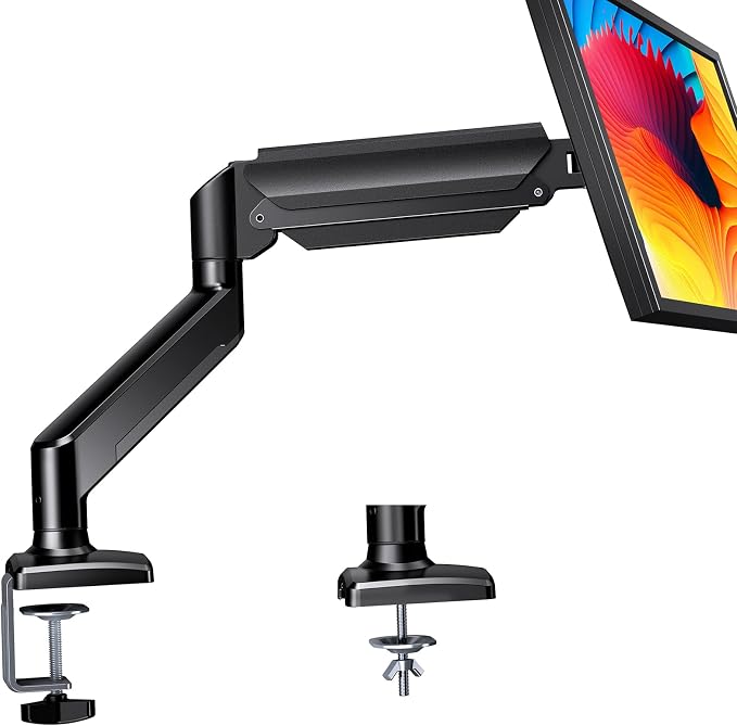 ErGear Single Monitor Arm for 13-36 Inch Screens, 22 lbs Capacity | Full-motion adjustment, C-clamp or grommet mounting, cable clips, 22 lbs support, ultrawide setup, VESA 75x75/100x100mm - Image 8