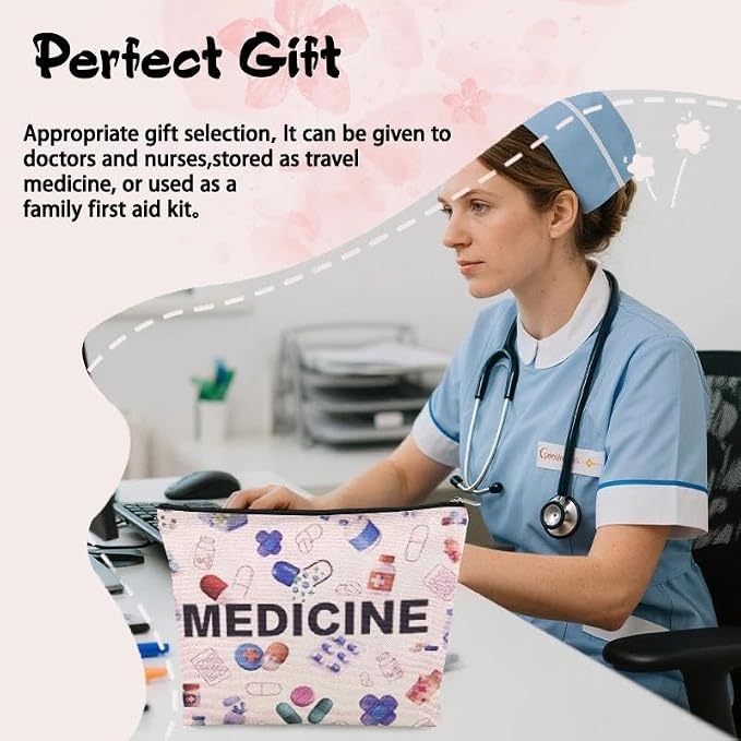 Small Emergency Medical Bag Organizer Pouch Survival Medicine Bag Doctor Retirement Gifts from Nurse Pouch Bag for Work Supplies Nursing School Essentials for Women Pharmacy Student Pouch Gift Ideas - Image 3