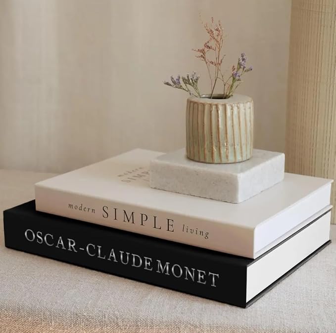 Decorative Books for Home Decor,2 Pcs Modern Minimalist Faux Book for Home Decoration,Coffee Table Decor,Living Room Aesthetic Accent (E2) - Image 5