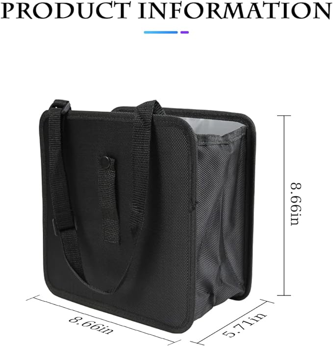 Fekey&JF Foldable Car Trash Can, Hanging Waterproof Leakproof Trash Can Storage Bag for Car with Large Capacity, Car Interior Accessories (Small) - Image 2