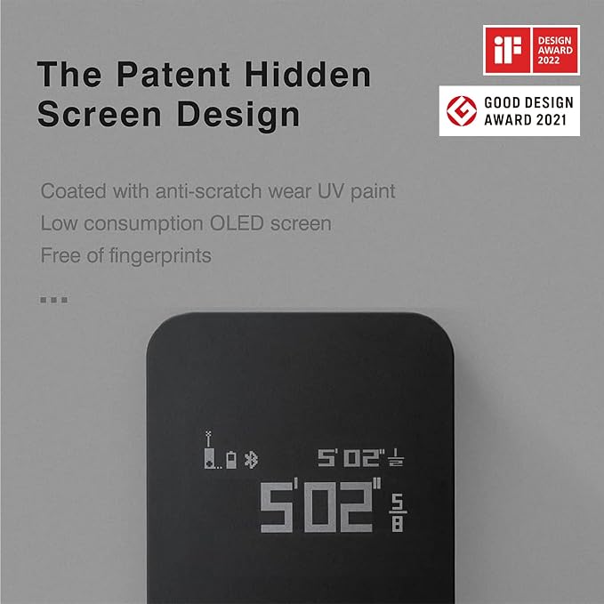 HOTO Pocket-Size Laser Measuring Tool, EDC Gadget Birthday Gift for Men Dad | Keychain-ready Carry Design, 98Ft Laser Tape Measure ±2mm Accuracy, USB-C Rechargeable, OLED Display, Ft/M/in Unit Conversion - Image 7