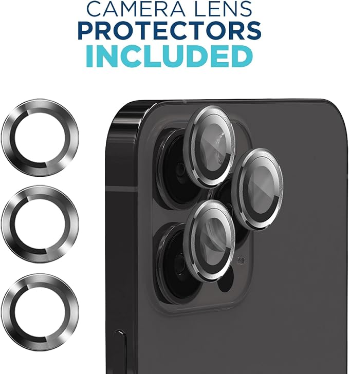 Tech Armor for Apple iPhone 15 Pro Screen Protector Glass 6.1 inch - Ballistic Tempered, Case Friendly, Easy Install, Sensor Protection, HD, 9H Hardness, 3 Pack + Bonus Camera Lens Protectors - Image 3