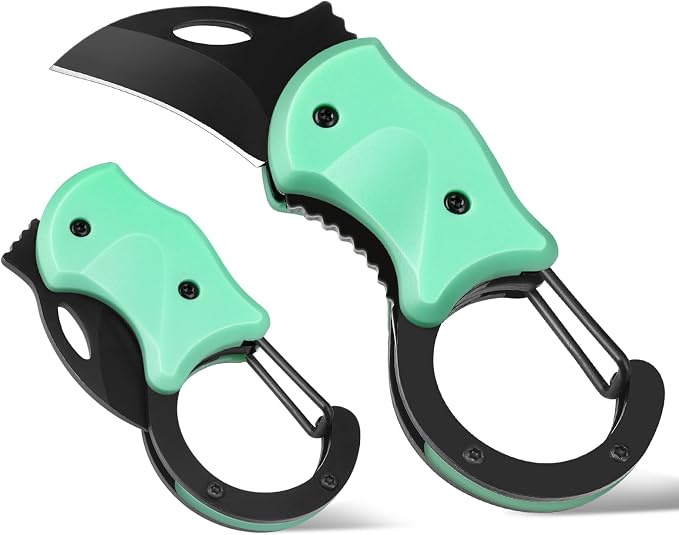 FUNBRO Small Pocket Knife for Men, Edc Knives Tool | Cool Folding Knife Box Cutter with 1.34 Inch Sharp Blade, Great Gift for Men (light Blue) by FUNBRO