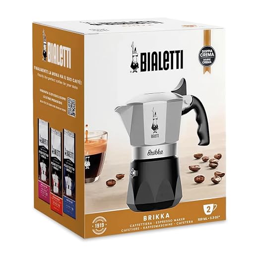 Bialetti Brikka Moka Pot Stovetop Espresso Maker – Crema-Rich Italian Coffee Maker, 2 Espresso Shots (3.4 oz / 100 mL), Black - Image 2