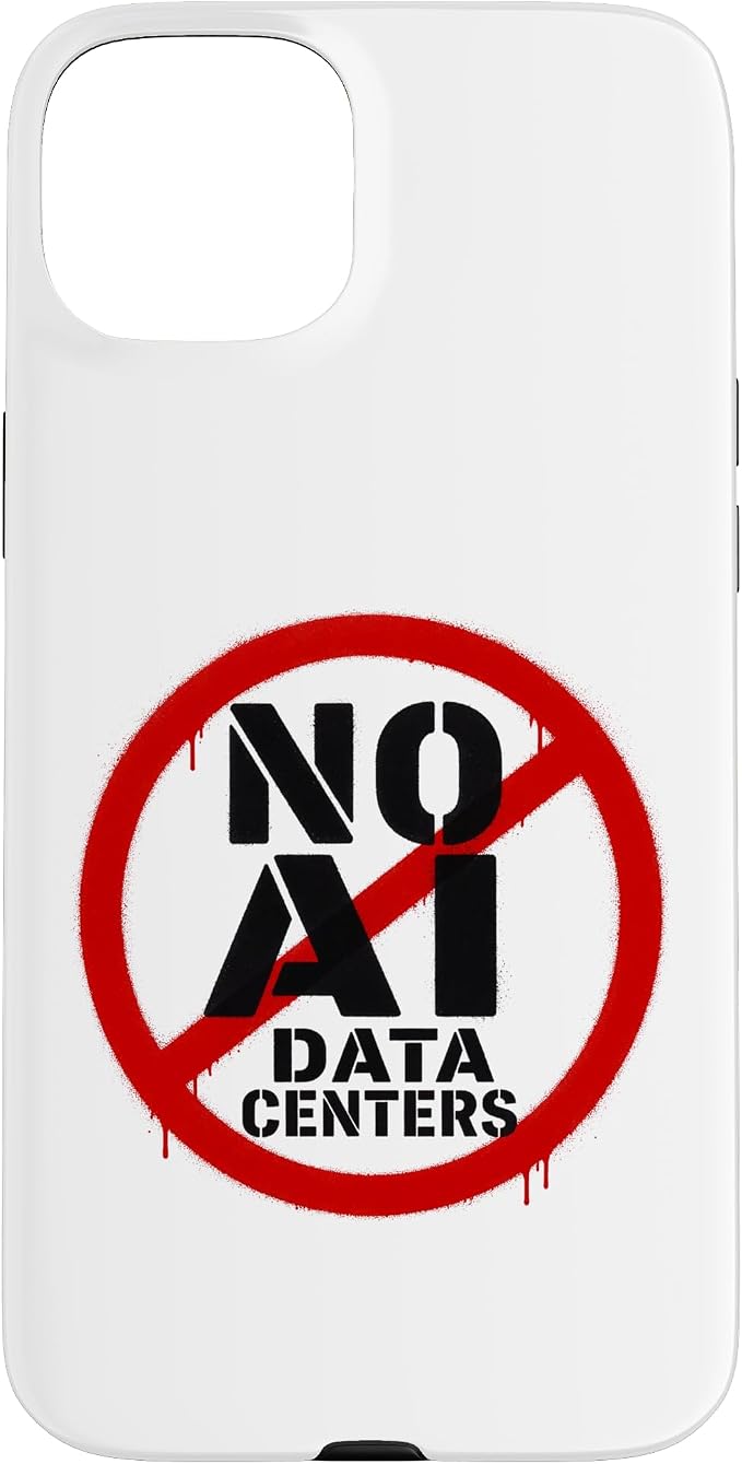 No AI Data Centers – Simple Minimal Spray Paint Style Text Case for iPhone 15 Plus by Unknown