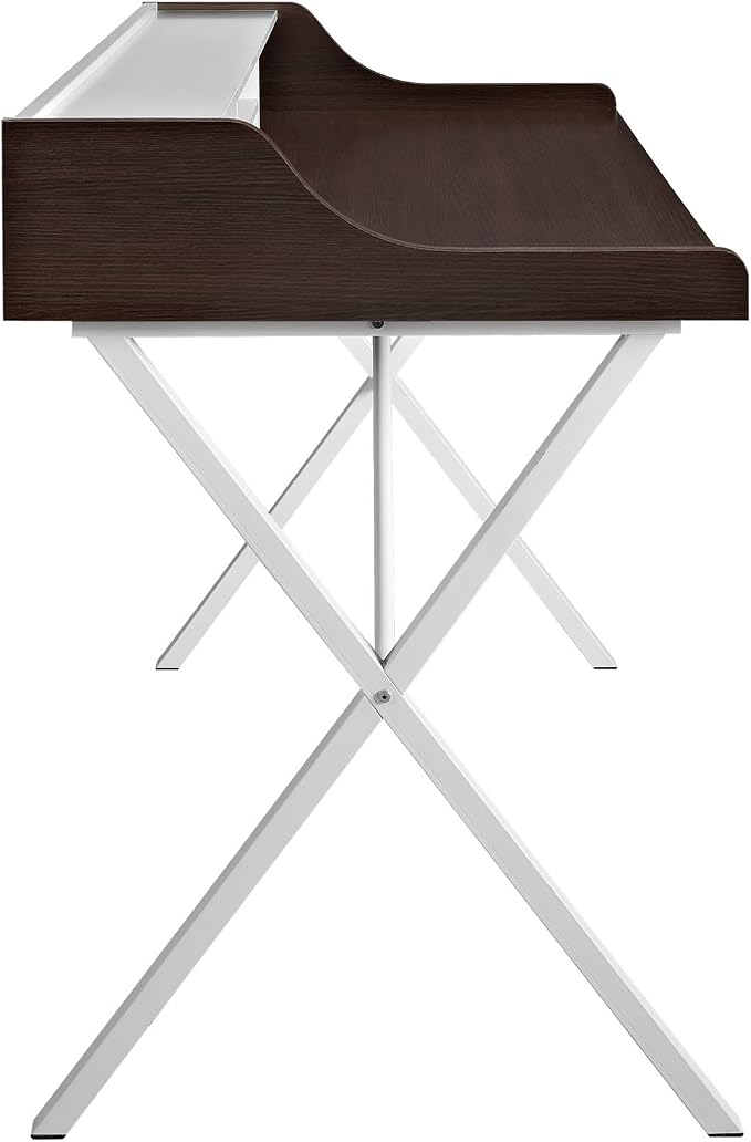 Modway Bin Contemporary Modern Writing Desk With Storage Cubbies in Cherry - Image 6