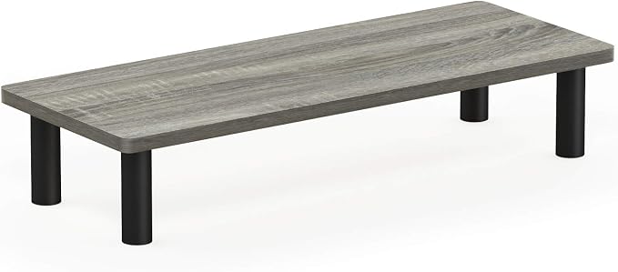 Furinno TURN-N-TUBE Monitor Stand Riser, 23.6" Wide Rectangle Monitor Riser, Laptop Stand for Desk, Office Desktop Accessories Organizers, Toolless Assembly, For Study Room, Dorm, French Oak - Image 5
