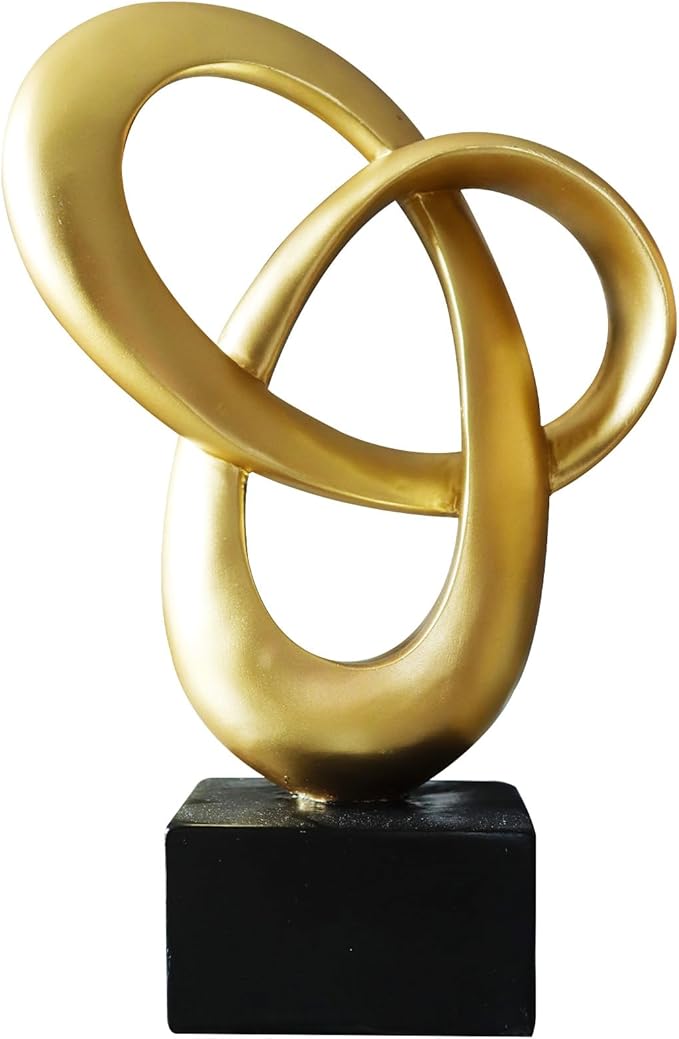 Dosker Abstract Sculpture Knot Decor Mobius Stripe Statue (Gold) | Modern Sculpture for Home Decor,Coffee Table Decor for Living Room,Office by Dosker