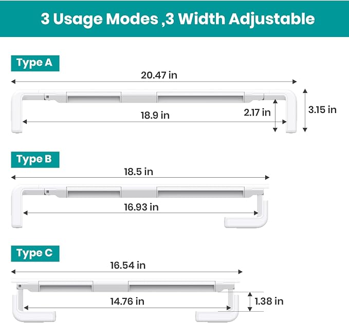 Monitor Stand Riser, Klearlook Foldable Computer Monitor Riser, Height Adjustable Computer Stand, Desk Shelf Riser with Storage Drawer & Tablet Phone Stand for Computer, Desktop, Laptop (White 2 Pack) - Image 5