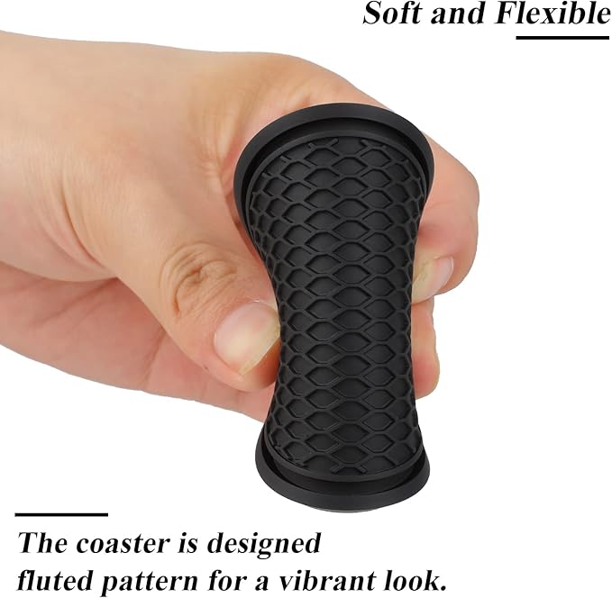 4 Pack Car Coasters, 2.75inch Universal Non-Slip Car Cup Holder Coaster for Car, PVC Cup Pad Mat Car Coasters for Cup Holders for Women (Black) - Image 4