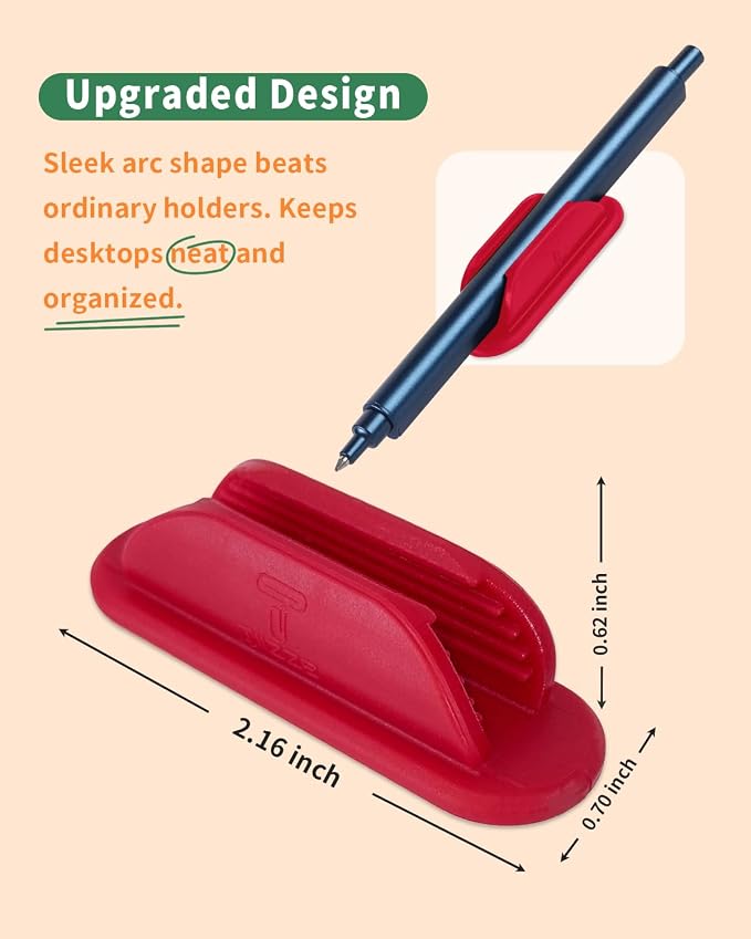 Tiizze Adhesive Pencil Holders for Desk Set of 10 - Silicone Pen Holder with 15 PCS Upgraded Adhesive Pads - Flexible Pencil Holder for Walls Clipboards, Office Essentials Accessories Teacher Supplies - Image 6