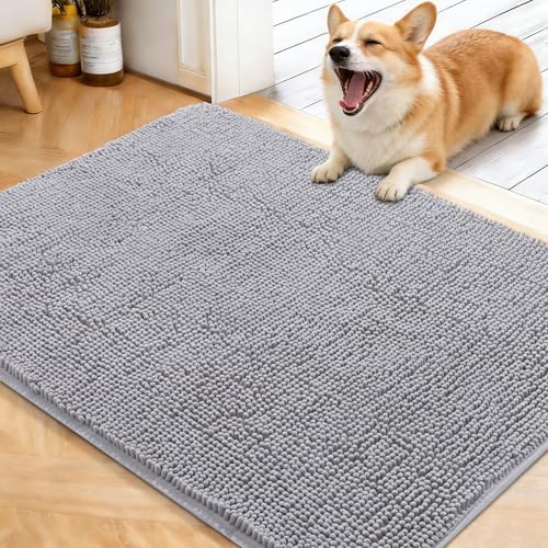 OLANLY Dog Door Mat for Muddy Paws 40x32, Super Absorbent Chenille Mud Mat by OLANLY