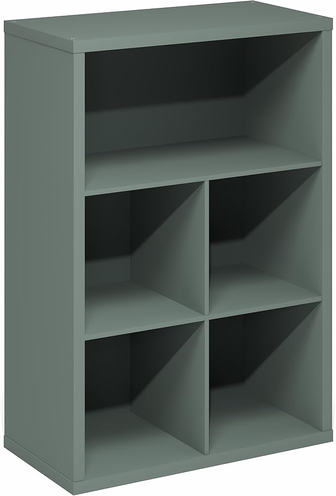 Furinno Cubicle Book Shelf, 5-Cube Bookshelf, Extra Thick Frame Cube Storage Organizer Bookcase with Closed Back, 15.3 x 29.9 x 43.3, for Living Room, Bedroom, Home Office, Sage Green - Image 7
