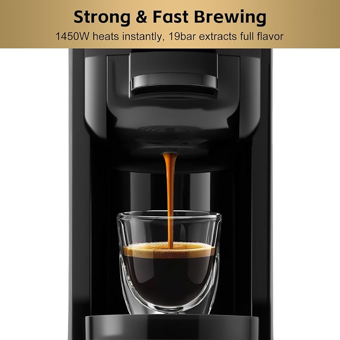 CUSIMAX Espresso Machine Compatible with Nespresso Original Pods | Single Serve Espresso Coffee Maker, Programmable Brew Size, 19Bar High Pressure, 20oz Removable Water Tank, Stainless Steel - Image 6