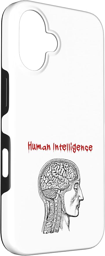 Human Intelligence (Anti Ai Statement & Head Graphic) Case for iPhone 16 - Image 3