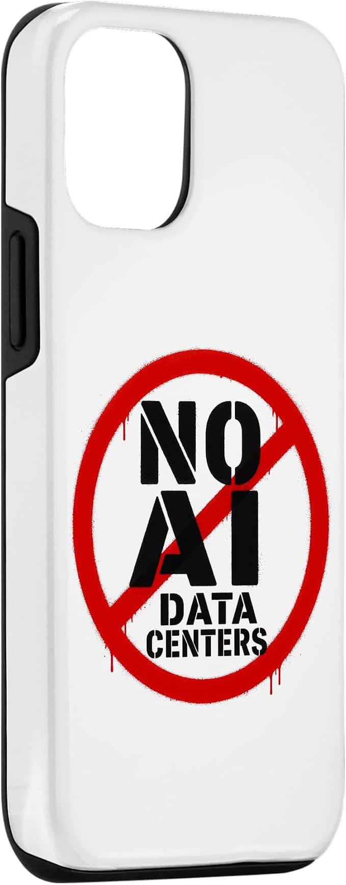 No AI Data Centers – Simple Minimal Spray Paint Style Text Case for iPhone 12/12 Pro - Image 3
