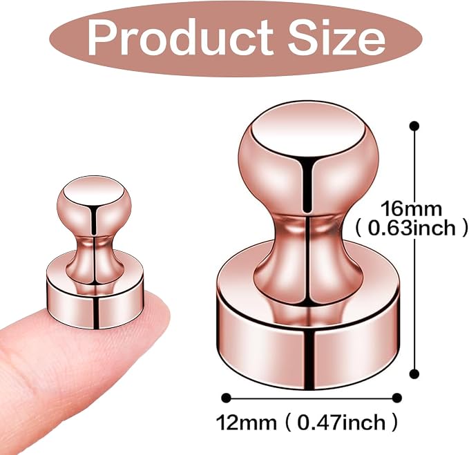 LOVIMAG Fridge Magnets 20Pcs for Refrigerator Whiteboard, Rose Gold | Small Strong Neodymium Metal Cute Push Pin for Classroom, Kitchen, Accessories Decorative, Office, Calendar - Image 4