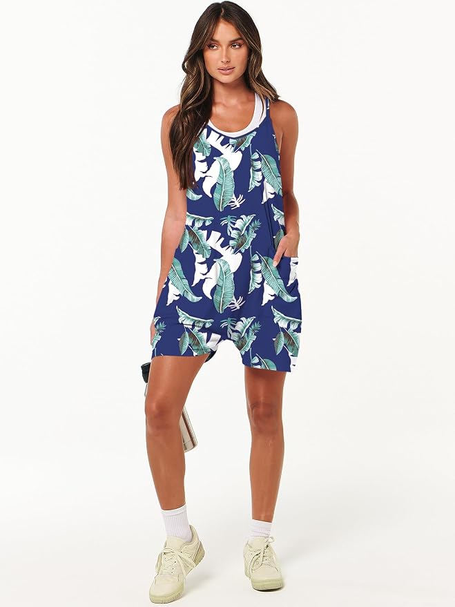 ANRABESS Womens Rompers Summer Casual Loose Sleeveless Overalls Spaghetti Strap Shorts Jumpsuit 2026 Beach Vacation Clothes - Image 7