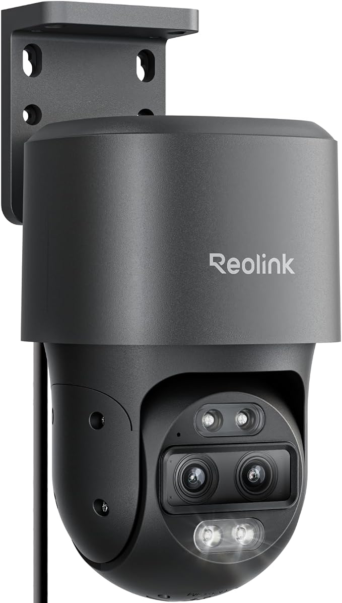 REOLINK TrackMix PoE Grey Dual-Lens PTZ Security Camera 6X Hybrid Zoom | 4K 355° Pan & 90° Tilt Auto Tracking, Smart Detection, 24/7 Recording, Color & IR Night Vision, Up to 512GB microSD Card by Unknown