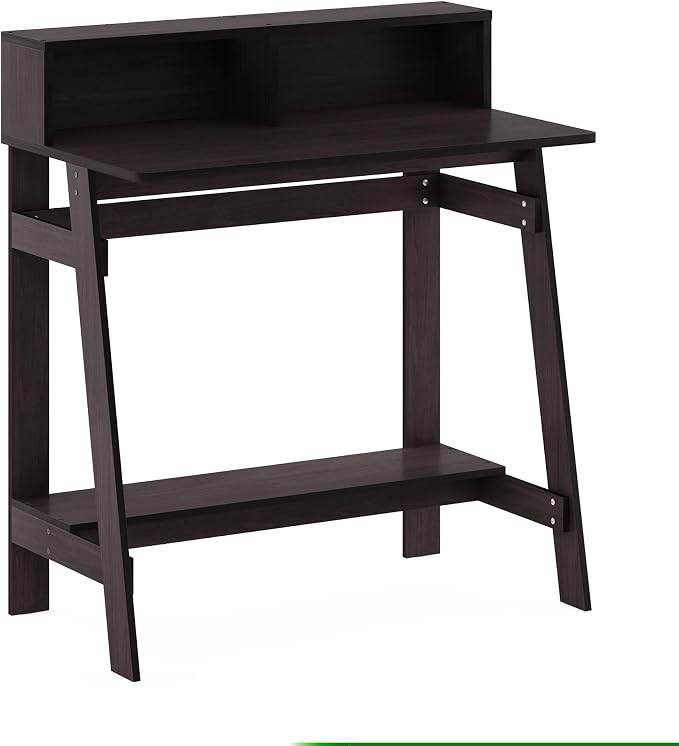 Furinno Simplistic 32-Inch Brown Computer Desk, Small Office Desk, Rectangular Home Office Desk with Shelf, Gaming Desk for Home Office, Bedroom, Study Room, Dark Mocha - Image 6