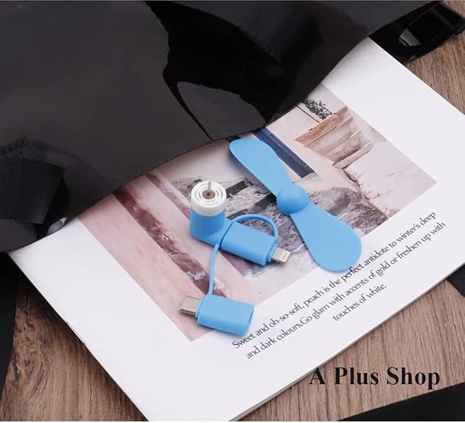 A plus Mini Cell Phone Fan 3-in-1 Mobile Phone Fans Compatible with iPhone/iPad/Android Smartphone/Tablet Fit for Micro USB/Type C/Lightning Port Fan Colorful and Powerful Fans(6-Pack) - Image 3
