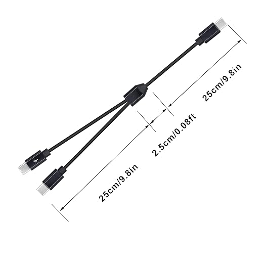 2 in 1 USB Type C Splitter Cable,USB C Male to 2 USB C Male Data Snyc and Charging Cord,USB C Multi Charging Cable for Cell Phones,Tablets and More(1.6FT/0.5M) - Image 5