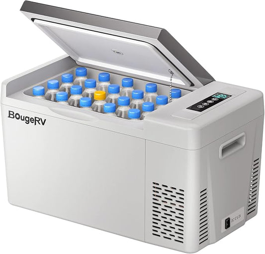 BougeRV 12 Volt Refrigerator 12V Car Fridge 23 Quart Portable Freezer Compressor Cooler 12/24V DC 110~240 Volt AC for Truck Van RV Camper SUV Travel Camping Road Trips Tailgating -7℉~50℉ by Unknown